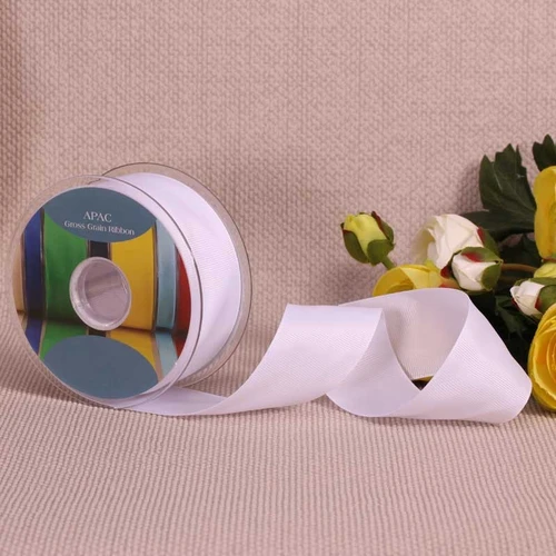 White Grosgrain Ribbon (38mm x 20m) 