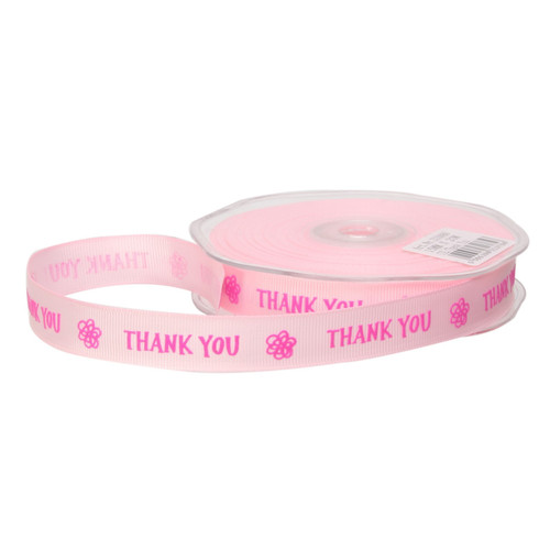 Pink Thank You Occasions Ribbon 15mm x 20m