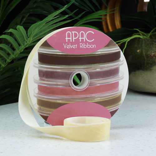 25mm Velvet Ribbon - Ivory (20m)