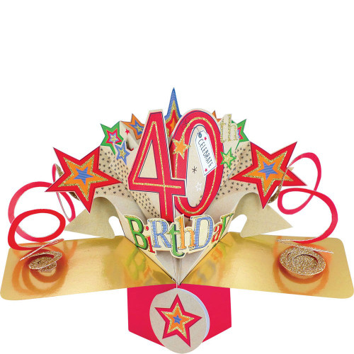 3D Pop Up Card by Second Nature - 40th Birthday