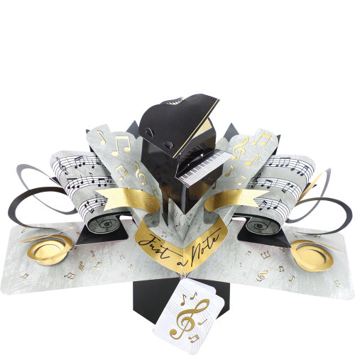 3D Pop Up Card by Second Nature - Piano Birthday