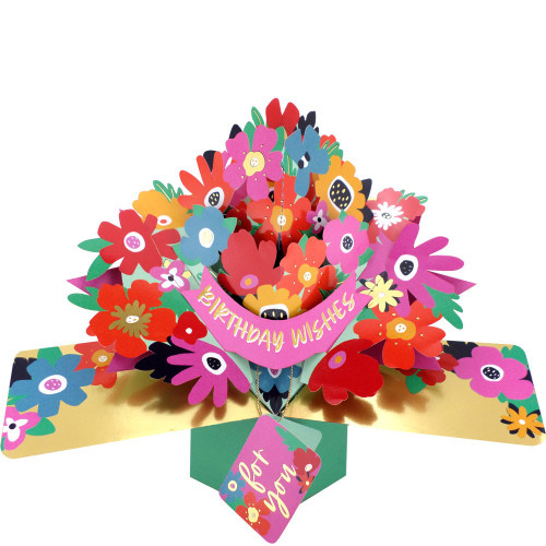 3D Pop Up Card by Second Nature - Bright Flowers