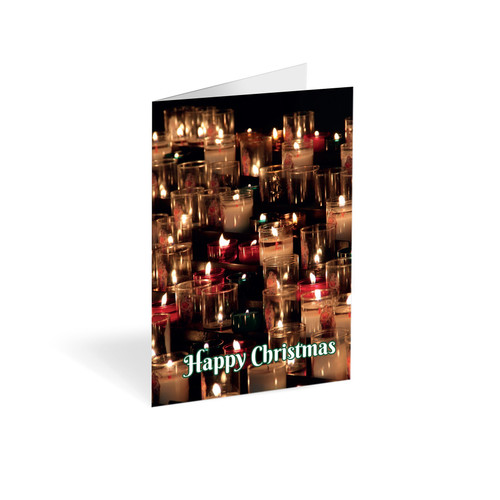 Folded Message Cards - Happy Christmas Candles