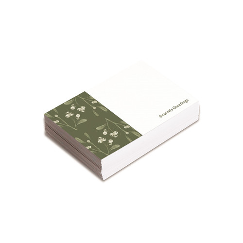 Flat Message Cards - Season's Greetings Christmas Mistletoe