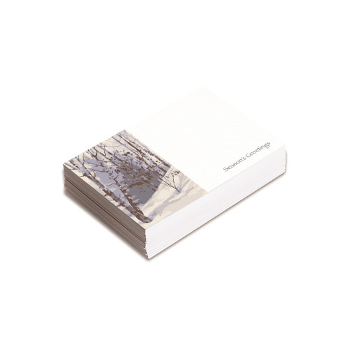 Flat Message Cards - Season's Greetings Snowy Trees