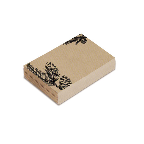 Flat Message Cards - Fir Cone Kraft