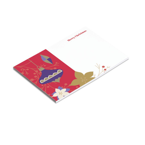 Flat Message Card (Large) - Baubles & Foliage Christmas