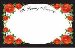 Flat Message Cards - In Loving Memory Flower Border