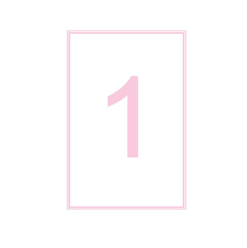 Pink Plain Border Table Numbers