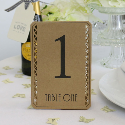 Kraft with Black Print Paper Table Numbers