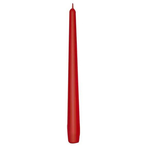 12 Red Taper Candles 25cm