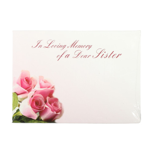 Dear Sister In Loving Memory Florist Card (Pack of 6)