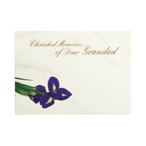 Purple Iris Grandad Memories Florist Card (Pack of 6)
