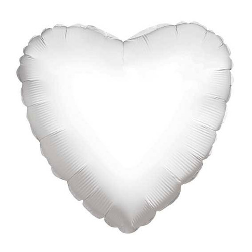 Foil Balloon - Plain White Heart (18'')