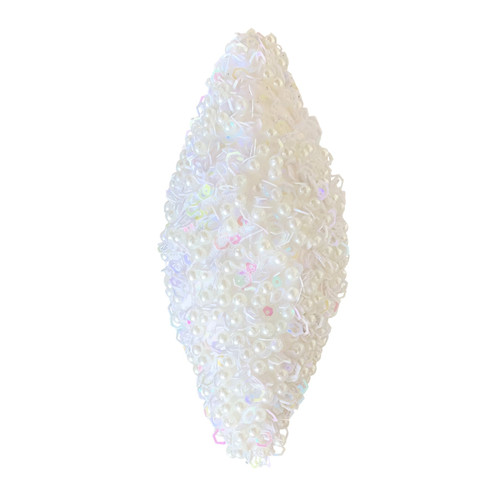 White Glitter Droplet Hanging Decoration (18cm)