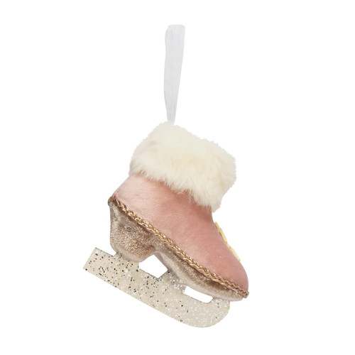 Pink Velvet Ice Skate Hanging Decoration 