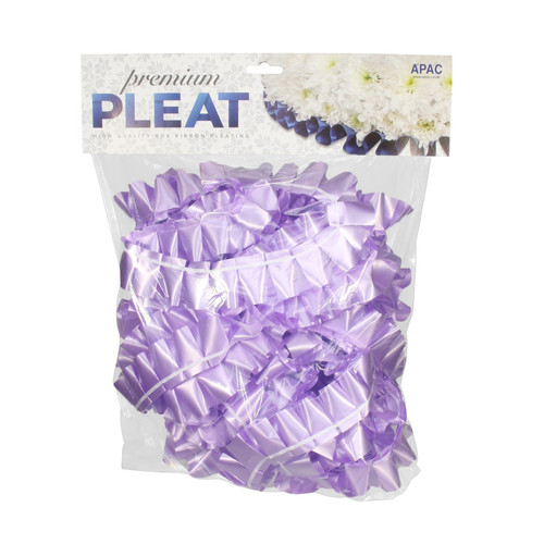 50mm Pleated Premium Poly Ribbon - Purple (Lavender)