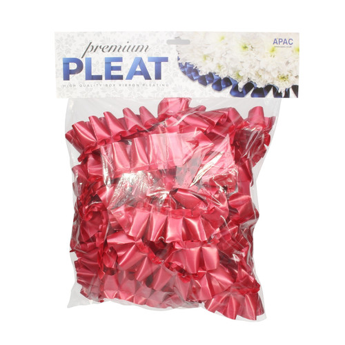 50mm Pleated Premium Poly Ribbon - Red