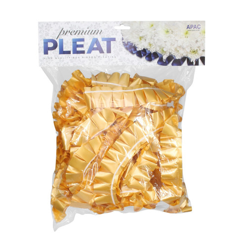 50mm Pleated Premium Poly Ribbon - Gold