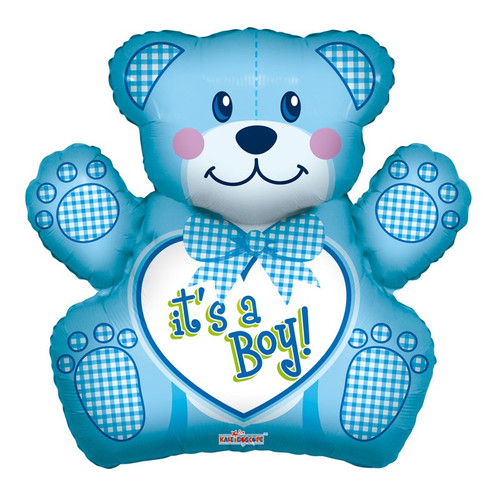 Foil Balloon (Shape) - Baby Teddy Bear Boy (28")