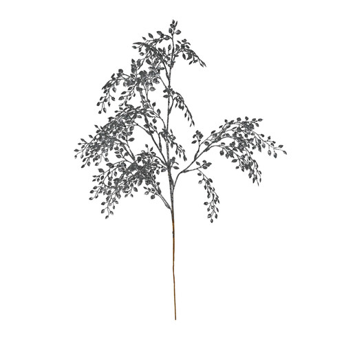 Pewter Glitter mini leaf spray 