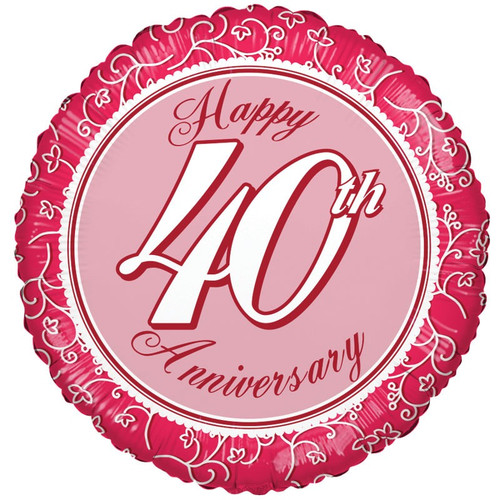 18" Happy 40th Anniversary Balloon