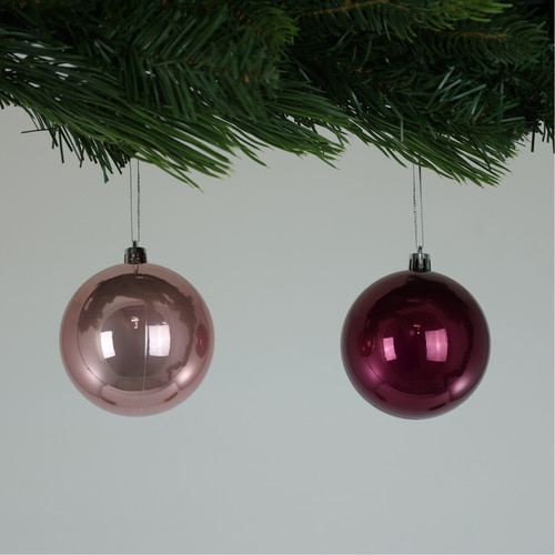 Pearlised Pink Baubles (8cm)