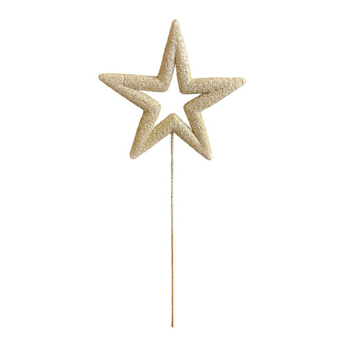 Star on Stem - Glitter Gold - 87cm