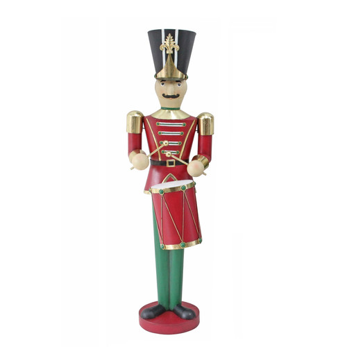 Green Christmas Metal Soldier Drumming (122cm)