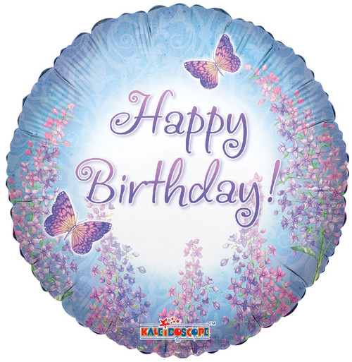 Happy Birthday Purple Lilacs  Balloon