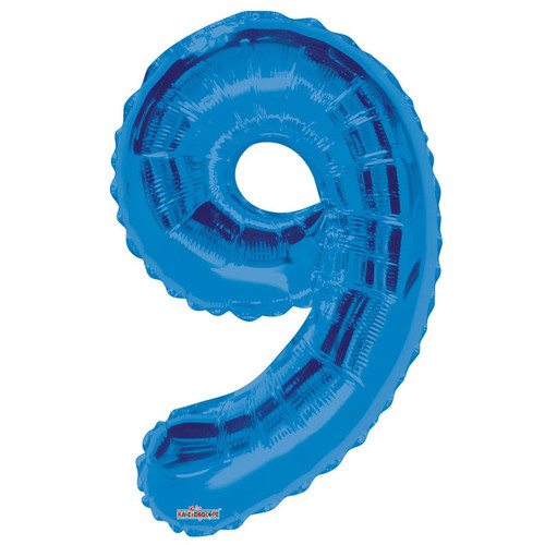 34 inch  Number Balloon - 9 - Royal Blue
