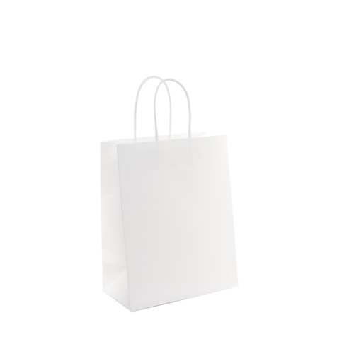 Kraft Paper Bag White (H26cm x W20cm x D11cm) - Pack of 10