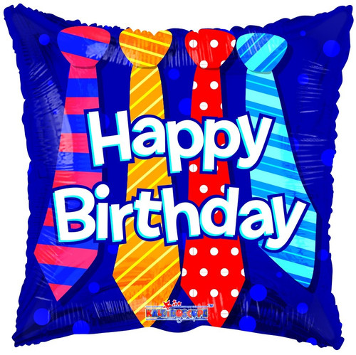 18 inch Happy Birthday Ties  Balloon