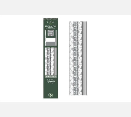 Silver Gift Wrap Pack (8m)