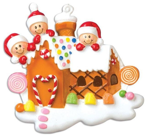 Personalised Christmas Gingerbread House (3 Faces)