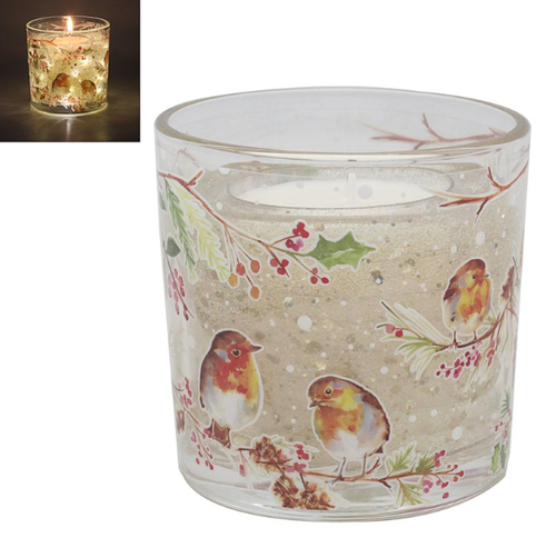 Winter Robins LED Candle