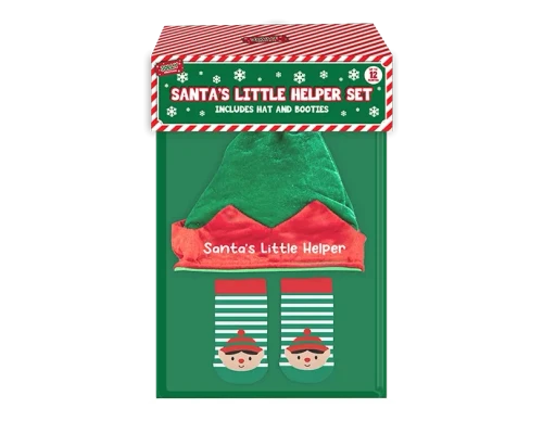 Santas Little Helper Hat & Sock Set