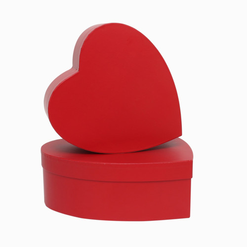 Hat Boxes - Hearts in Red (Set of 2)
