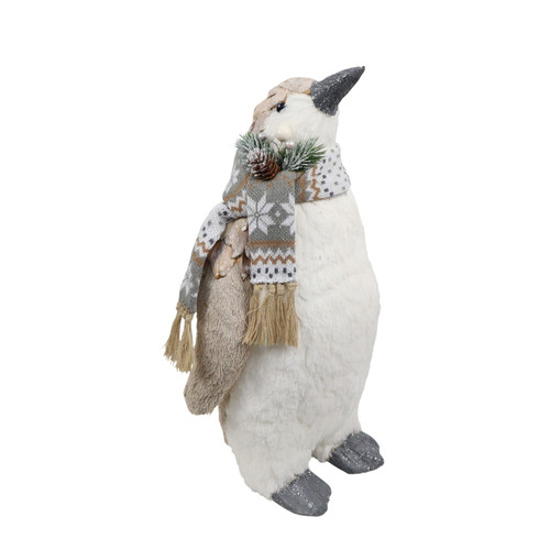 Winter Penguin with Festive Figure Decoration & Scarf (43cm H)