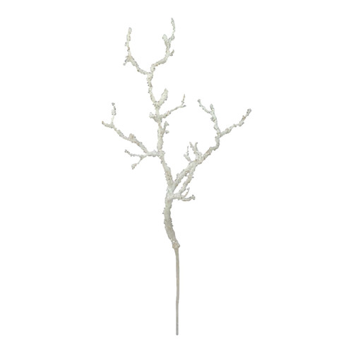 White Ice Effect Plastic Twig Spray Pick (76cm)