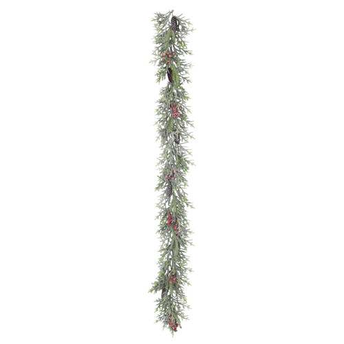 Frosted Pinecone and Red Mixed Berries Garland (182cm)