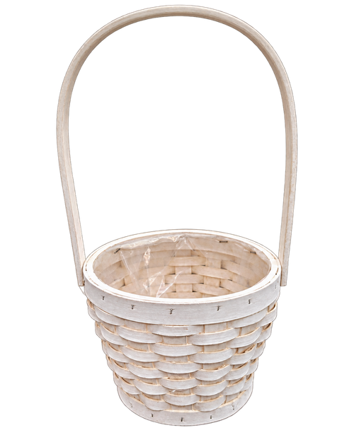 Whitewash Round Cottage Basket