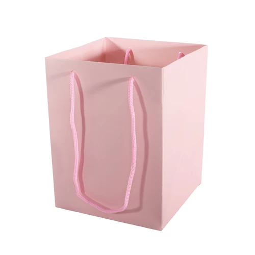 Pearlised Dusky Pink Hand Tie Bag (25cm H)