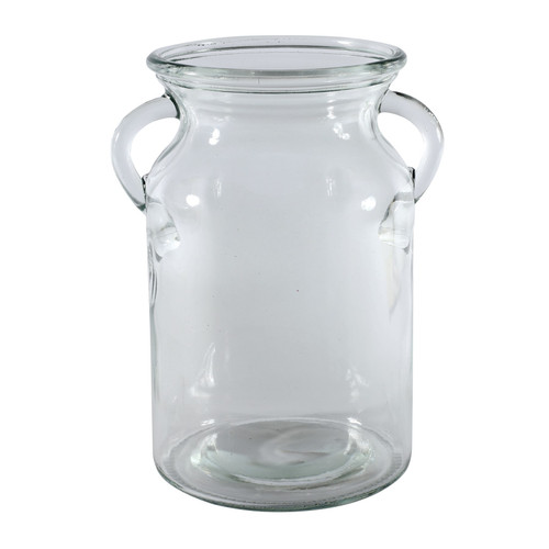 Milk Churn Glass Vase - Clear (19cm)