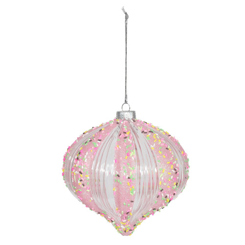 Bauble - Onion Pink Sprinkles (15cm)