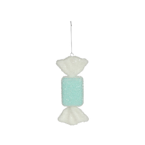 Hanging Decoration - Candy Sweet Rectangle Turquoise Glitter (Large 18cm)