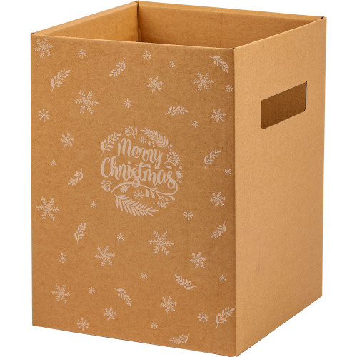 Hand Tie Bouquet Delivery Boxes Tall - Kraft Merry Christmas