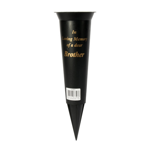 In Loving Memory of a Dear Brother Black Spike Grave Vase
