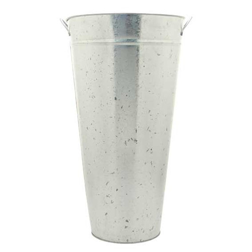 Silver Galvanised Vase with Handles 60cm H