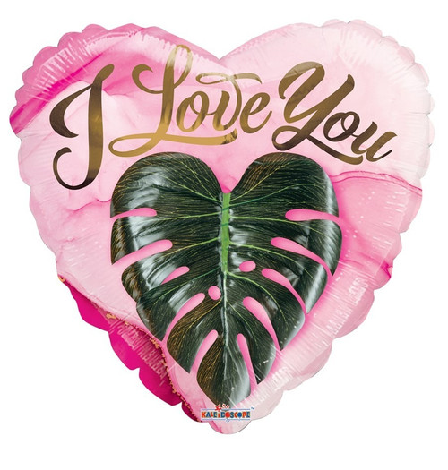 Foil Balloon - ECO ONE I Love You Palm Leaf Heart (18"/45cm)
